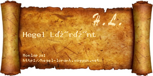 Hegel Lóránt névjegykártya