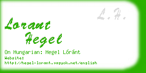 lorant hegel business card